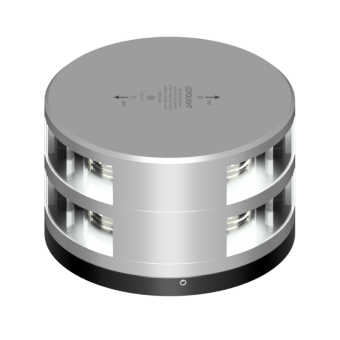 Lopolight 201-012ST-180-FB - Navigation Light 2NM 180° White, Double, Silver W/FB Base