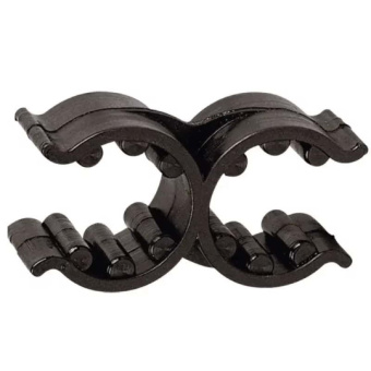 Nuova Rade 45217 - Plastic Support Clip, Double, Adjustable Ø18/25mm, Black (10 pcs)