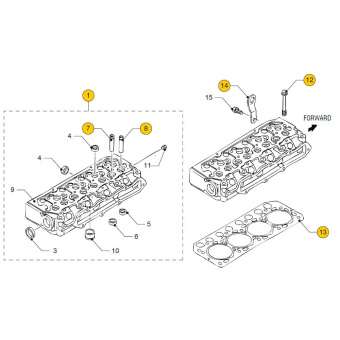 Vetus STM7700 - Cylinder Head Complete M4.17