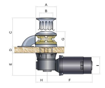 Italwinch Star Windlass 12V 1500W / Chain 10mm ISO With Drum