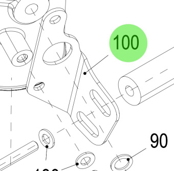 Steyr 2181087-0 - Painted Elbow Bracket Support RAL9006