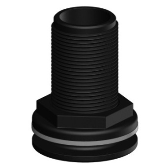 Trudesign 90422 Threaded Thru-Hull - 1'' BSP - Black - Packaged