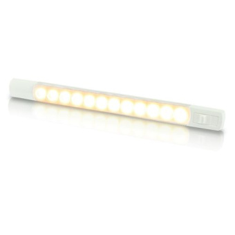 Hella Marine 2JA 958 121-111 - Dual Colour LED Strip Lamps With Switch 12V DC, Warm White - Blue LEDs With Sealed Switch