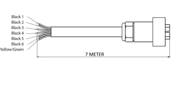 Vetus ECG7/6 - Electric Gear Cable, 6 Wires, 7 meter
