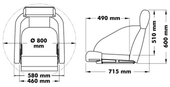 Osculati 48.410.01 - Anatomic Seat H54 RAL 9010