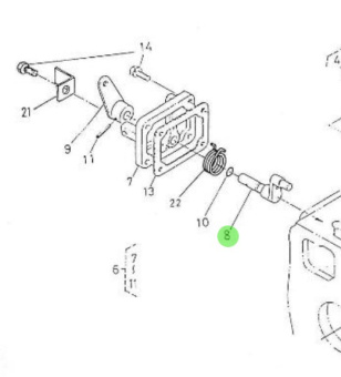 Nanni Diesel 970302060 - Regulator Adjustment Lever Shaft for 4.190HE Engines