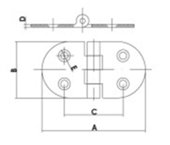Hollex Hinge Oval 53x115mm