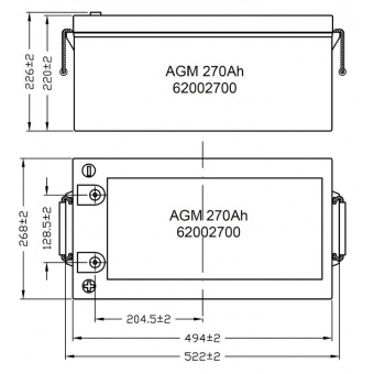 Mastervolt 62002700 - AGM Battery 12/270Ah