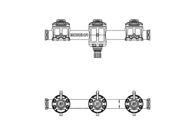 Borika Gm350-3 - Round Rail With 3 Mounting Bases 350mm
