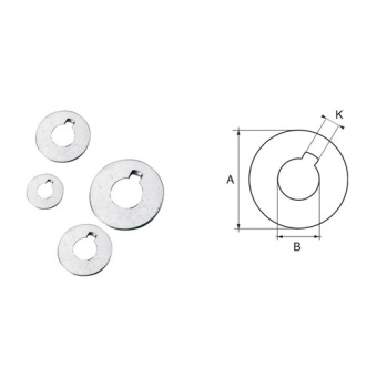 E. Polipodio Stainless Steel Washers for Radice Shaft Anodes, Ø25–60 mm