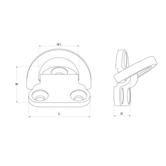 Hollex Deck Eye Foldable 43x39mm Stainless Steel 316