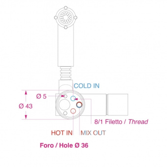 Barka 03.12.01001 - MDM10101 One Handle Mixer With Swivel Pull-Out Shower