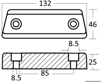 Volvo Penta 852835-8 Duo Prop Foot Magnesium Base Anode - Osculati 43.551.11