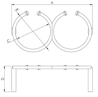 Hollex Double Cup Holder 224x109mm