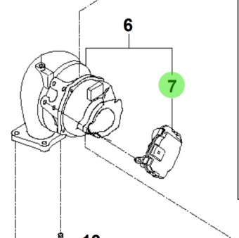 Bukh 28235-3A100 - E-VGT Controller Actuator Assembly for S270J Turbochargers
