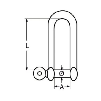 Euromarine Long Straight Shackle A4 Ø8mm