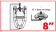 Hurley H2O Davit System 8" White Mount Hard Bottom With Foot Plate To Permanently Mount To Swim Platform