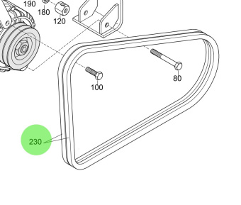 Steyr 9000374-0 - AVX10x1035LA V-Belt to DIN 7753 for MO236K43 and MO166K28 Engines