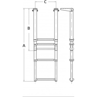 Stainless Steel Telescopic Ladder 4 Steps