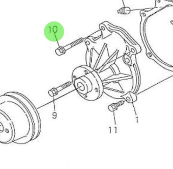 Nanni Diesel 970313704 - Flange Bolt for Fresh Water Pump