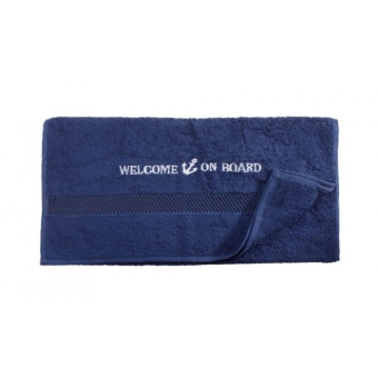 Captain's Collection Towel Welcome On Board Embroidered 50 x 100 cm Navy