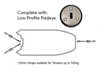 Rapid Marine PE25LPKIT-3-GY - Padeye Kit - Low Profile x 3, Grey