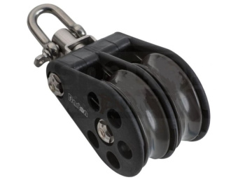 Barton N15230 – Double Swivel Block Size 5 54mm, Ball Bearing, 2x Ø54mm Sheaves, Max Rope 12mm