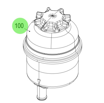 Steyr 2178869-1 - Oil Tank for Power Steering Pump Hydraulic Systems on Steyr Engines