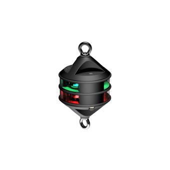 Lopolight 300-114+15G2-H2C-B-P - Navigation Light 3NM 360° Red/Green, Hoist, Black Anodized