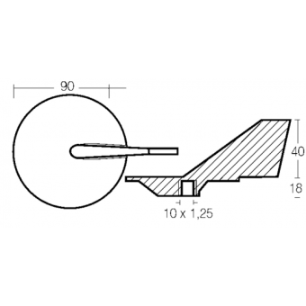 Tecnoseal Aluminium Fin For Yamaha 40/90 HP Engine
