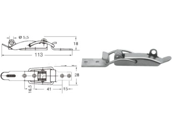 Lockable Toggle Fastener Stainless steel Max load 100 kg