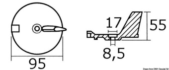 Osculati 43.253.02 - Zinc Fin Anode For Yamaha 25/60 HP