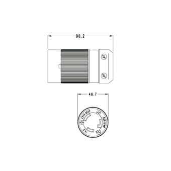 Marinco Socket 2P+T 220V. 16A IP56