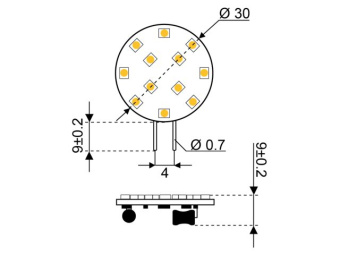 Talamex Super LED 12 10-30V G4-Side High CRI >90