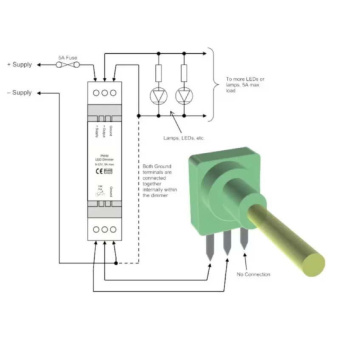 Dimmer PWM 10-30V 1 X 5A Potentiometer Dinrail