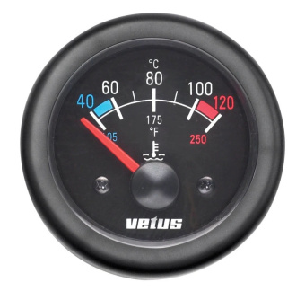Vetus TEMP12B - Vetus Temperaturanzeige, schwarz, 12 Volt