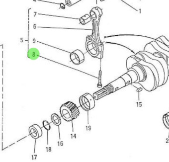 Nanni Diesel 970491513 - Connecting Rod Bolt for HE Series Engines