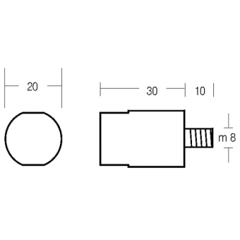 E. Polipodio Zinc Small Bar For 8/12 HP Engine