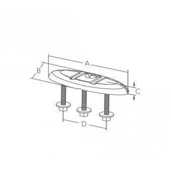 Marine Town Folding Cleats 155 mm