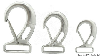 Osculati AISI 316 Stainless Steel Snap Hooks with Rectangular Eye for Webbing