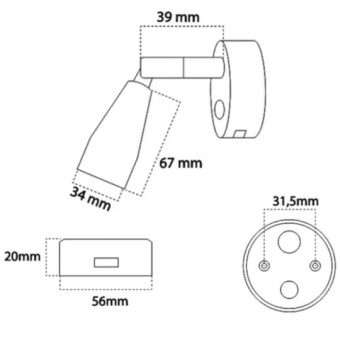 Casolux Mary Wall Light USB Touch Dim Stainless Steel