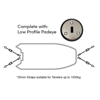 Rapid Marine PE35LPKIT-4-GY - Padeye Kit Grey - Low Profile x 4