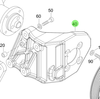 Steyr Z026011-0 - Painted Raw Water Pump Bracket for Steyr Engine Installations