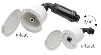 Allpa Shower Housing With Water Inlet Or Outlet, Outlet, White Plastic