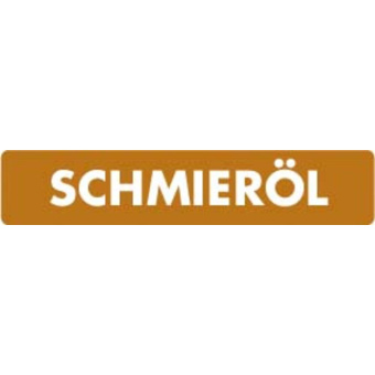 Marine Lubricating Oil Identification Sticker "Schmieröl", German, Soft PVC, 100×30 mm