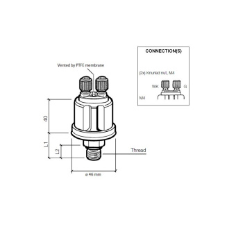 VDO 360-081-030-004C - Pressure Sender 5Bar (E/Ret) W/C