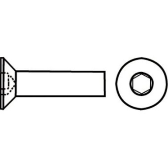 Euromarine DIN 912 - A4 M 8X30 F/T - VMCHC Hexagonal Socket Countersunk Metal Screws Full Thread