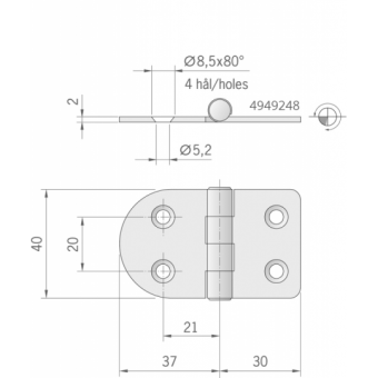 Roca Hinge 67X40 mm