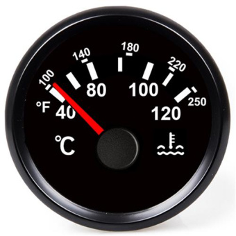 Hollex Cooling Water Temperature Gauge Black AISI 9-32V 120°