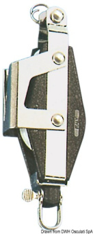 Viadana Plastinox Fiddle Block with Becket, Cam Cleat and Swivel or Fixed Head for Rope up to 8-12 mm, 34-56 mm Sheave